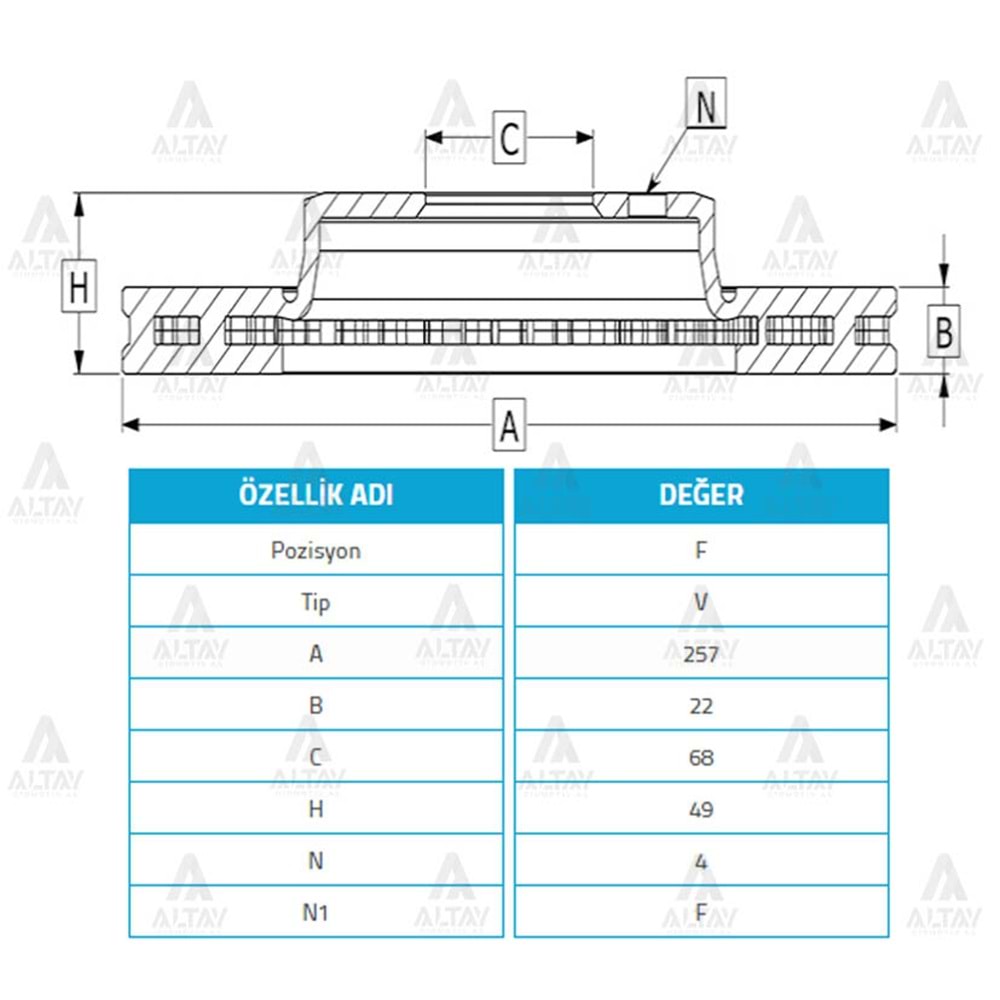 DİSK ÖN FREN PRİMERA 90-02/ALTİMA/ALMERA (1.5) (256 MM-HAVALI)