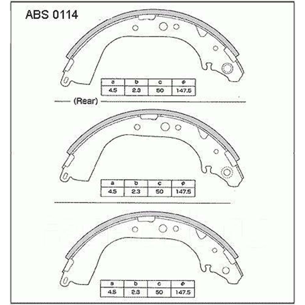 BALATA ARKA FREN HILUX 90-01 (PABUÇ-İNCE TİP)