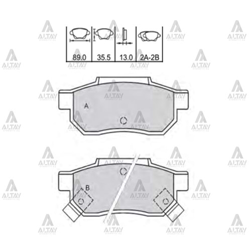 BALATA ARKA FREN CIVIC 96-06/CRX/İNTEGRA 90-92/JAZZ 09-11/CITY 09-11 (DİSK)