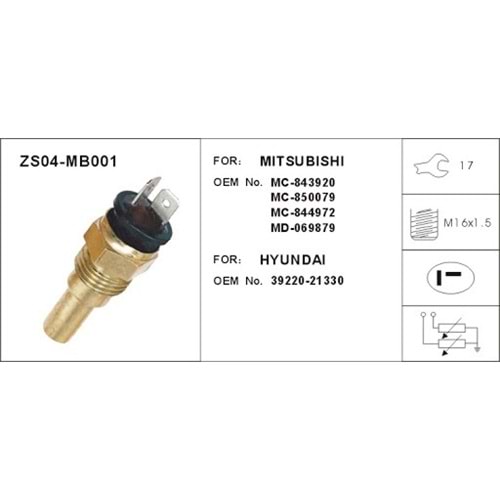 MÜŞÜR HARARET H100/L300/STAREX/ACCENT/SONATA/ELENTRA/H1 (ÇİFT GİRİŞ)