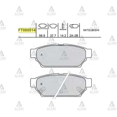 BALATA ARKA FREN CARİZMA 96-00/COLT 04-11/VOLVO S40 95-00 (DİSK)