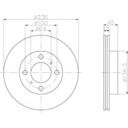 DİSK ÖN FREN CARİZMA 96-00 (1.6-236 MM)