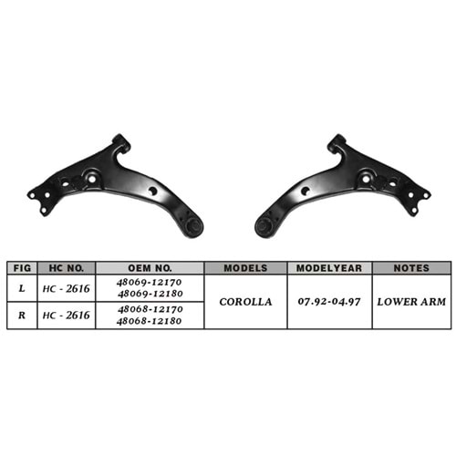 SALINCAK ALT LH COROLLA 95-01 (AE101-AE111-ZZ111-ENJEKSİYONLU-ROTİLSİZ)