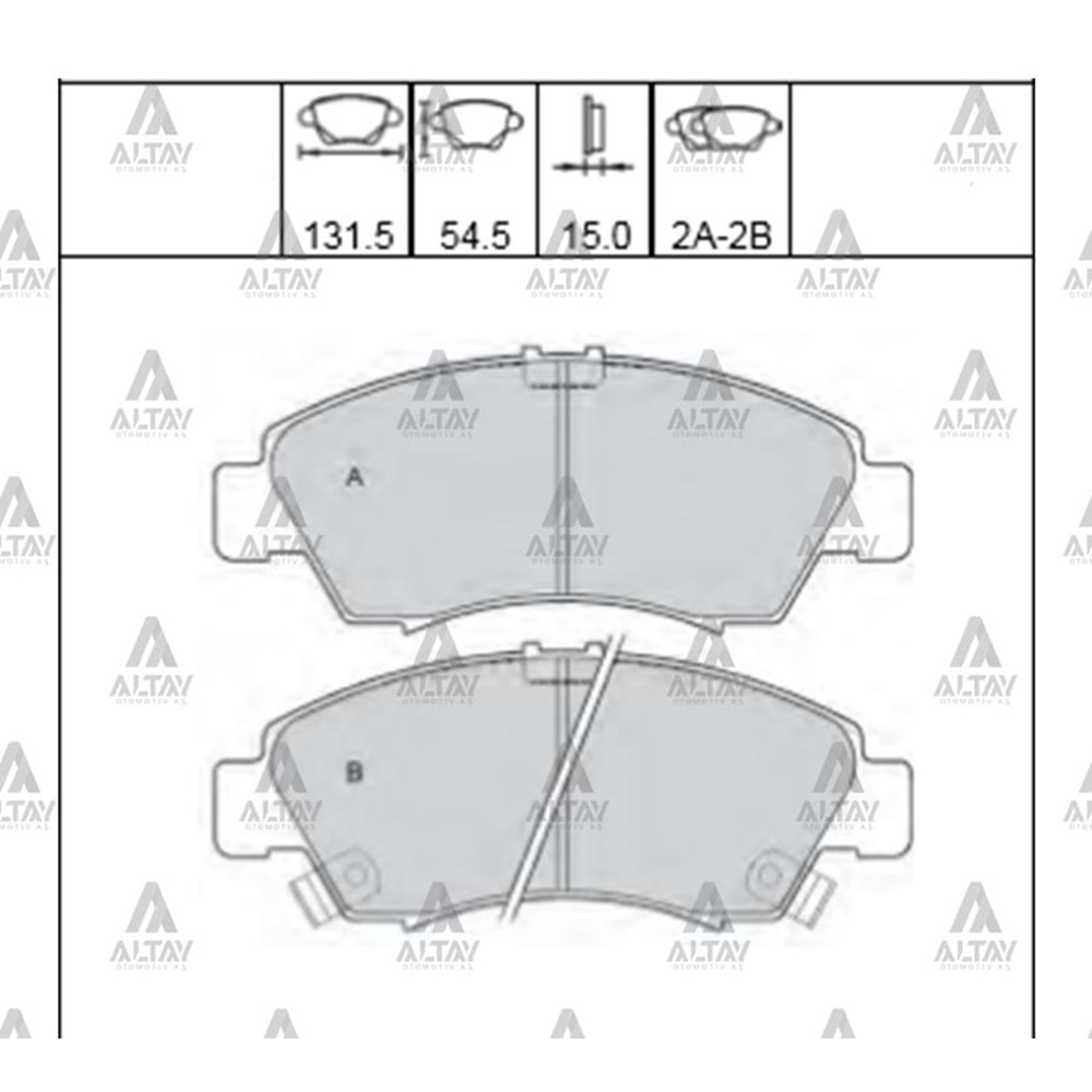 BALATA ÖN FREN CIVIC 92-95/CIVIC 96-00 1.4/CITY 06-08/JAZZ 02-08