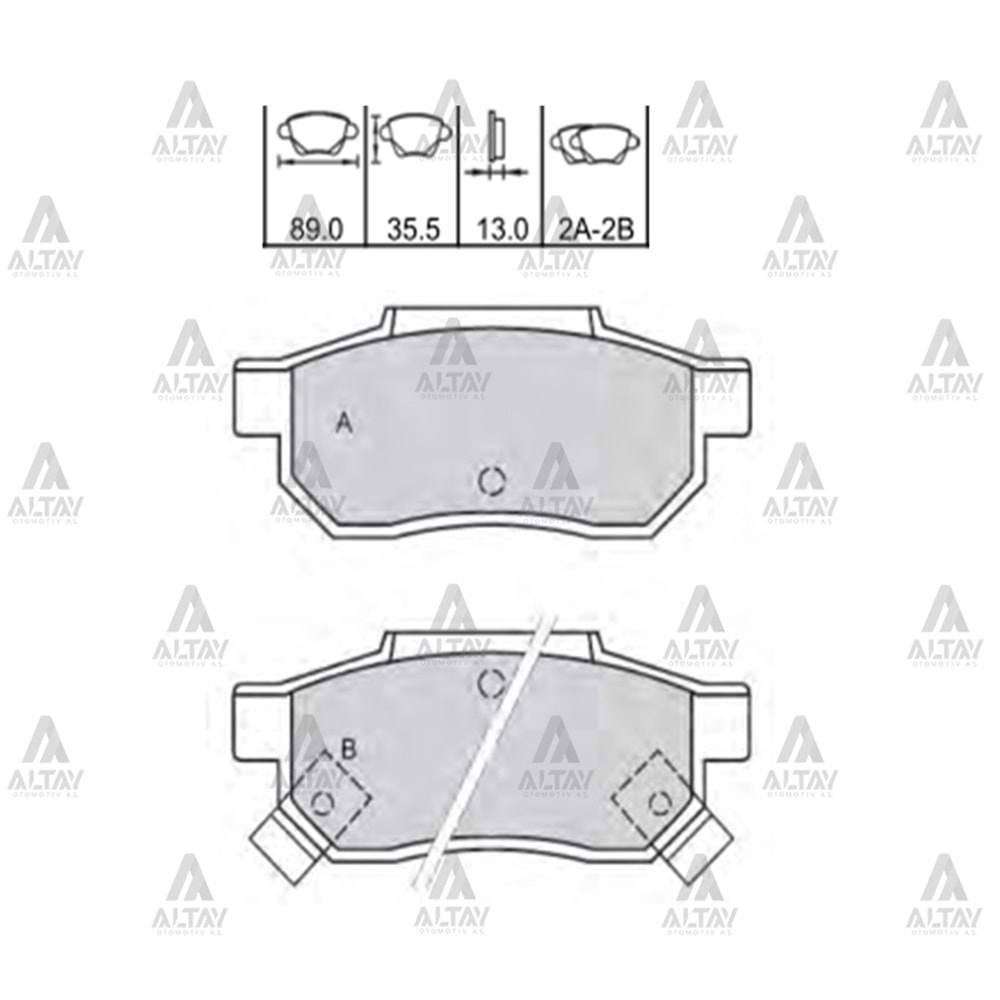BALATA ARKA FREN CIVIC 96-06/CRX/İNTEGRA 90-92/JAZZ 09-11/CITY 09-11 (DİSK)