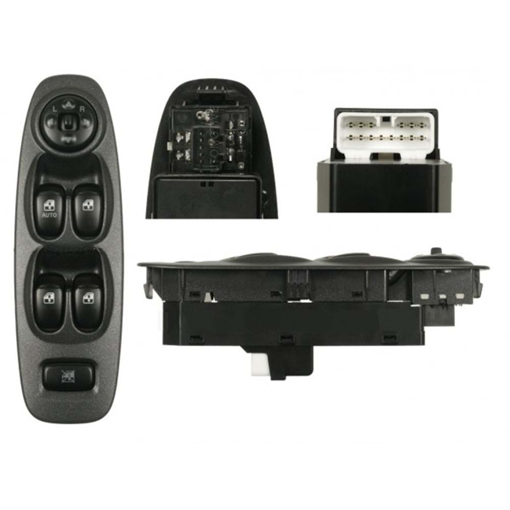 CAM KALDIRMA DÜĞMESİ ÖN LH ACCENT 00-02 (AYNA AYAR DÜĞMELİ-GRİ RENK-5 TUŞ)