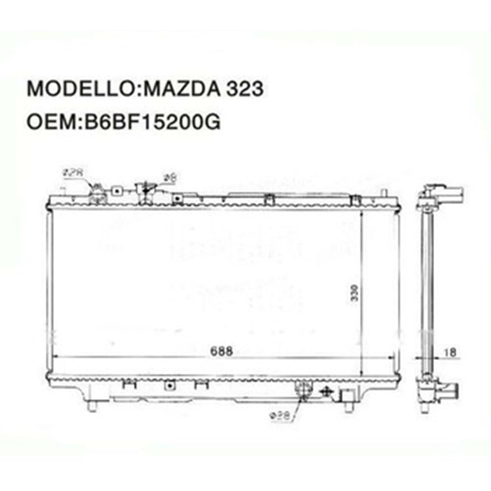 RADYATÖR SU 323 95-98 (MANUEL-1.5/1.8-FAMILIA)