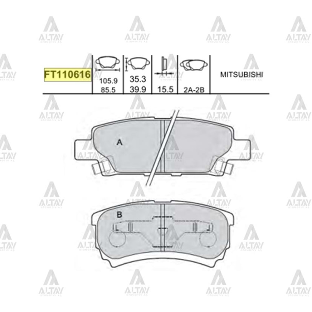 BALATA ARKA FREN LANCER 03-15/OUTLANDER 03-07 (DİSK)
