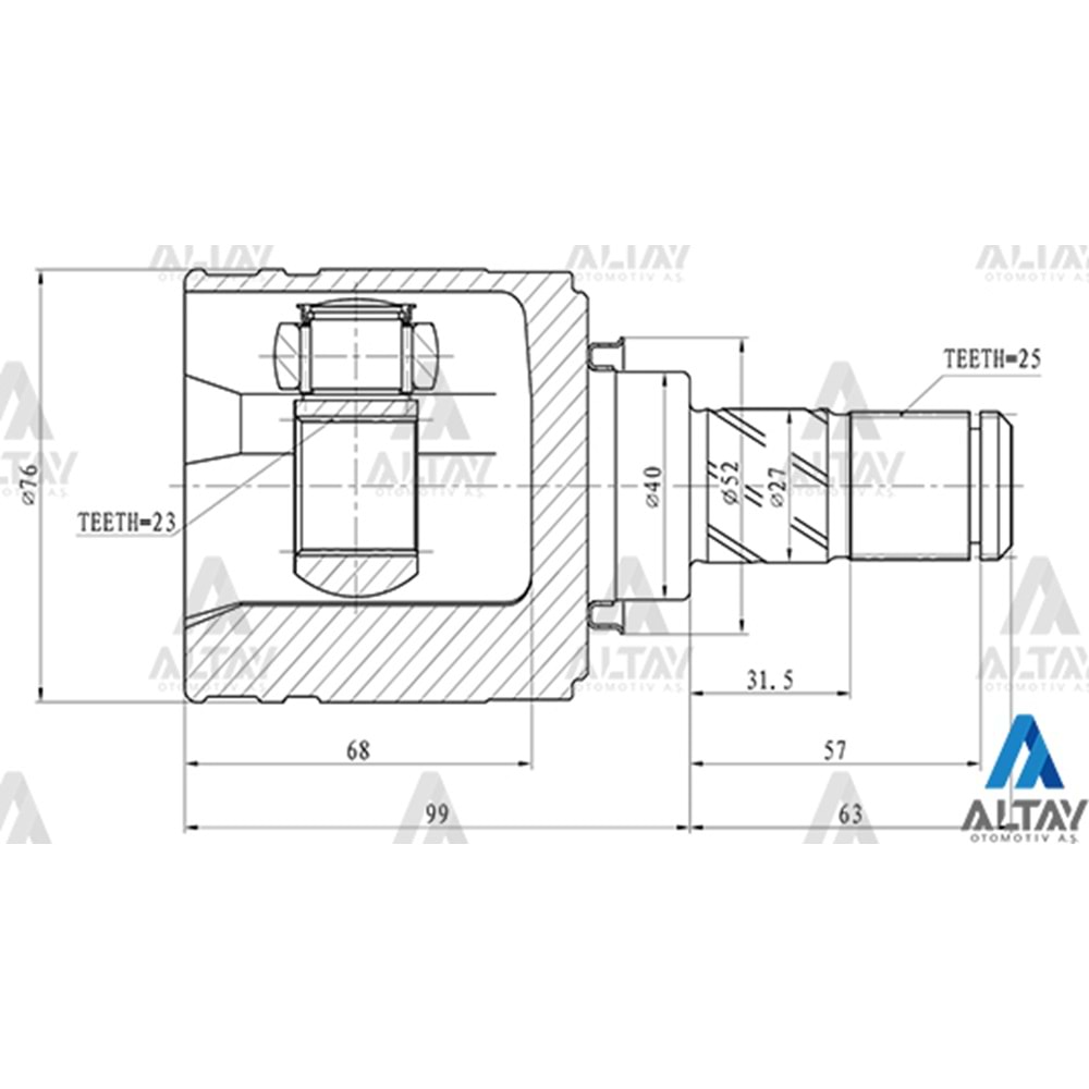 AKS KAFASI İÇ RH-LH SUNNY 90-94 (GA16-1.6-25*23*40)