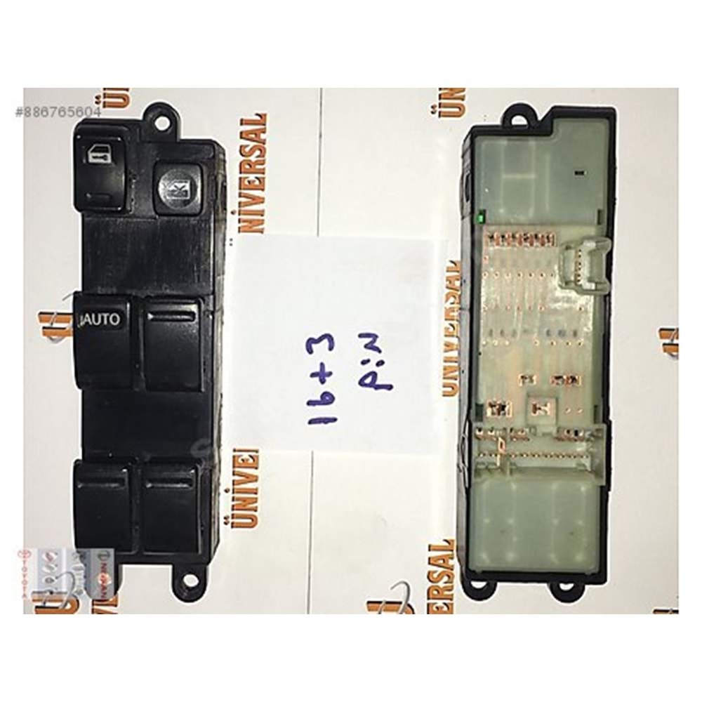 CAM KALDIRMA DÜĞMESİ ÖN SOL PICKUP 03-11/X-TRAİL 02-06 (4LÜ-16+3 FİŞ-2 SOKET-6 TUŞ)