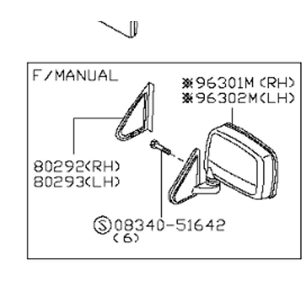 AYNA DEVAMI SOL İÇ PICKUP 98-01 (AYNA MUSKASI İÇ)