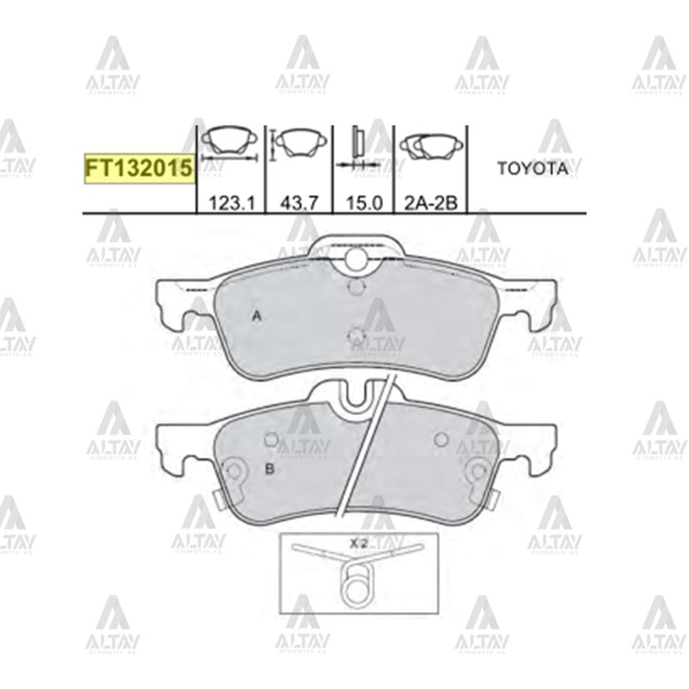 BALATA ARKA FREN YARIS 06-17 (FRANSIZ ÜRETİM-DİSK)