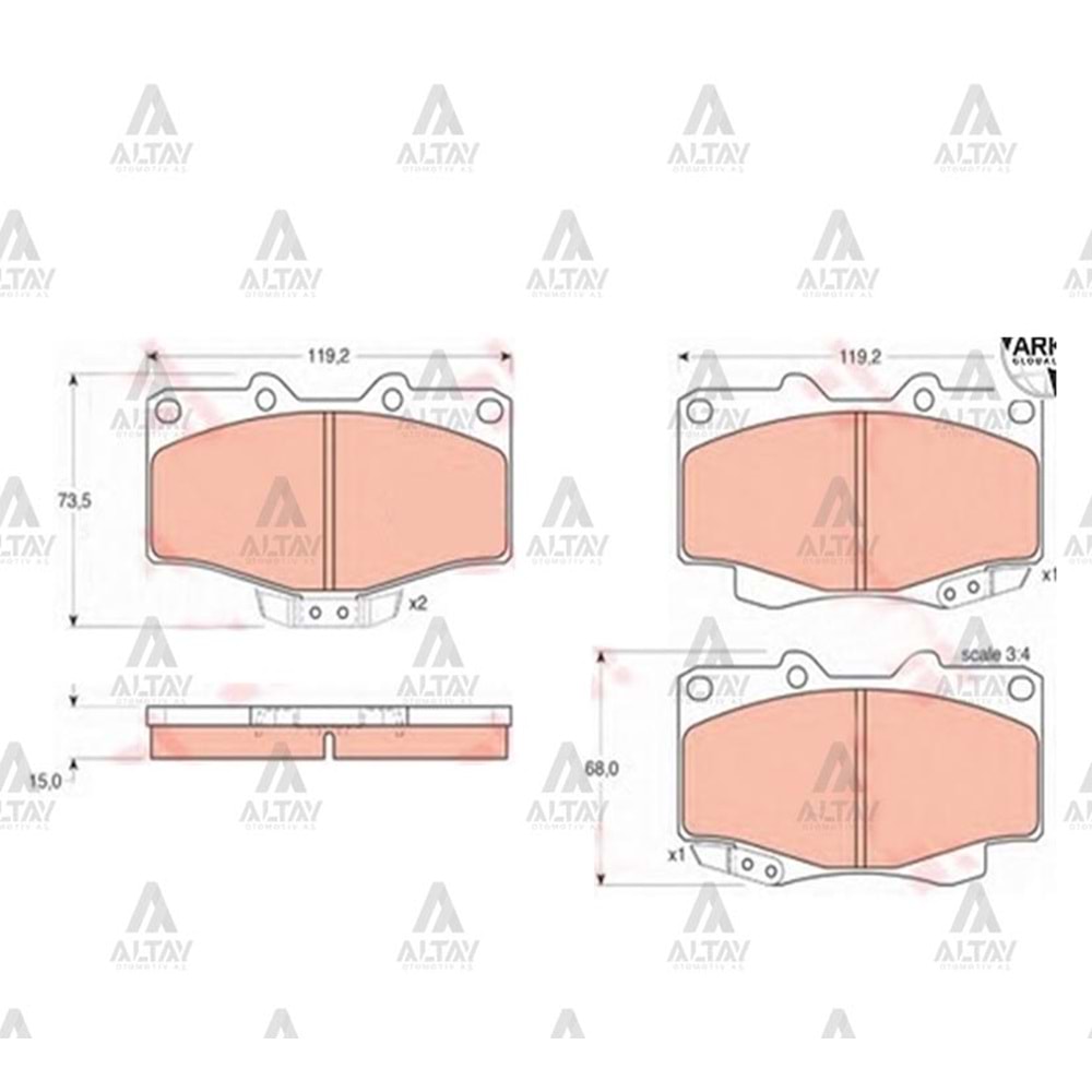 BALATA ÖN FREN HILUX 89-97 (LN106-4X4)