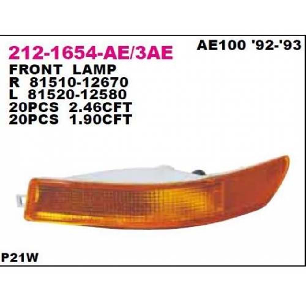 SİNYAL TAMPON LH COROLLA 92-97 (AE101)